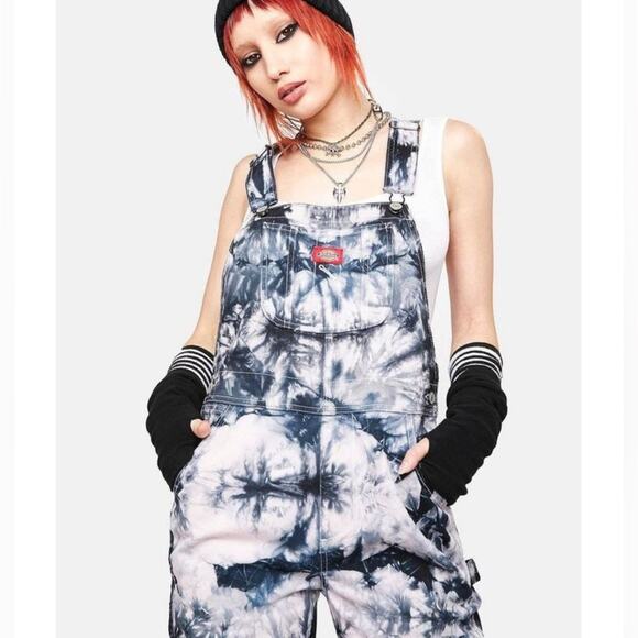 Dickies x Dolls Kill Collaboration Tie Dye Overalls - Picture 2 of 3